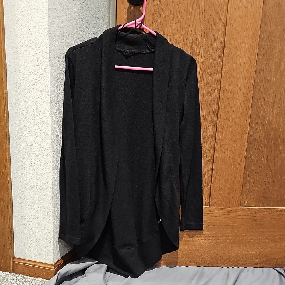 Black Open Front Cardigan